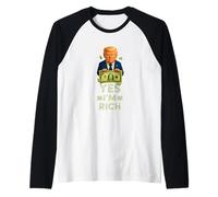 Cool One Dollar Cartoon Style, Yes I'm Rich, Rich Graphic Camiseta Manga Raglan