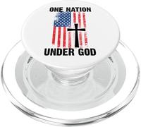 Cool One Nation Under God Funny USA Flag Cross Patriot Regalo PopSockets PopGrip para MagSafe