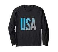 Cool One Word Text of USA For Americans Estados Unidos Lover Manga Larga