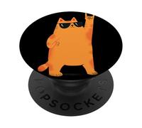 Cool Orange Cat Rock Hand Sign Gafas De Sol Gráfico Y Rollo PopSockets PopGrip Adhesivo