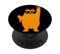 Cool Orange Cat Rock Hand Sign Gafas De Sol Gráfico Y Rollo PopSockets PopGrip Adhesivo