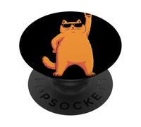 Cool Orange Cat Rock Hand Sign Gafas De Sol Gráfico Y Rollo PopSockets PopGrip Adhesivo