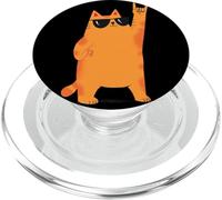 Cool Orange Cat Rock Hand Sign Gafas De Sol Gráfico Y Rollo PopSockets PopGrip para MagSafe