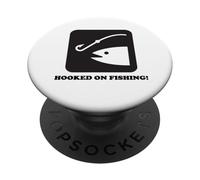 Cool Outdoor Fishing Hooked on Fishing! PopSockets PopGrip Adhesivo