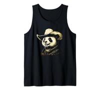 Cool Panda Rockin 'a Wild West Look para los amantes del rancho y el rodeo Camiseta sin Mangas