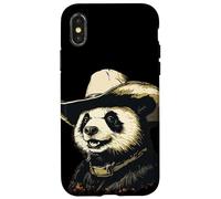Cool Panda Rockin 'a Wild West Look para los amantes del rancho y el rodeo Carcasa para iPhone X/XS