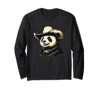 Cool Panda Rockin 'a Wild West Look para los amantes del rancho y el rodeo Manga Larga