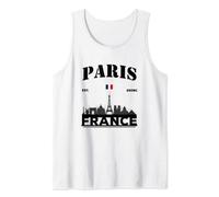 Cool Paris Francia City Skyline: recuerdo de viaje de amante francés Camiseta sin Mangas