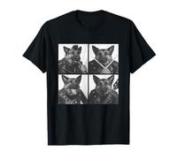 Cool Pastores Alemanes Músicos Perros Rock Emo Punk Band Camiseta