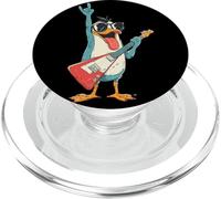 Cool Penguin Guitarrista Retro Rock Music Design PopSockets PopGrip para MagSafe