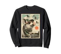 Cool Pig con Gafas de Sol Cazador de Patos Retro Atardecer Sudadera