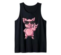 Cool Pig Rock On Funny Pig Lover - Gafas de Sol con gráficos de Animales Camiseta sin Mangas