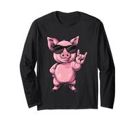 Cool Pig Rock On Funny Pig Lover - Gafas de Sol con gráficos de Animales Manga Larga
