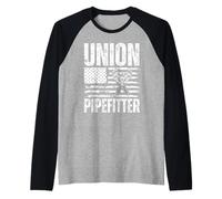 Cool Pipefitter Art para Hombres Mujeres Plumber Tool Steamfitter Camiseta Manga Raglan