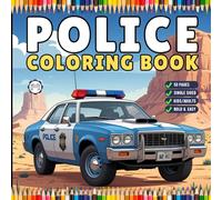 Cool Police Officer Coloring Book Gift for Adults Kids Boys Girls Teens Police Coloring Activity Book for Children 50 Pages Single Sided Police ... Police Car Lover Coloring Sheets for Students