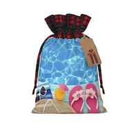 Cool Pool Water 1 bolsa con cordón, 8.3 x 11.8 pulgadas, para regalos, viajes y uso diario con etiquetas de regalo Kraft