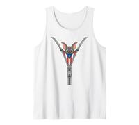 Cool Puerto Rico Bat con Cremallera, Divertidos Animales Boricua Camiseta sin Mangas