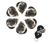 Cool Pug Dog - Juego de 6 púas de guitarra de celuloide de diferentes grosores con soporte para púas de guitarra, púas de guitarra personalizadas para guitarra acústica, guitarra eléctrica, bajo,