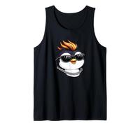 Cool Punk Rock Penguin con Gafas de Sol Camiseta sin Mangas