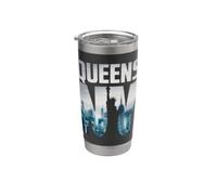 Cool Queens Graphic Tee shirts, Queens New York City Skyline Vaso térmico de acero inoxidable de doble pared