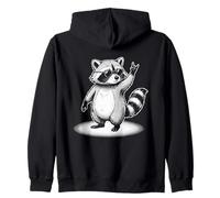 Cool Raccoon Rock Hand Pose Gafas de Sol Retro Wildlife Art Sudadera con Capucha