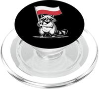 Cool Raccoon with Polish Flag PopSockets PopGrip para MagSafe