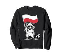 Cool Raccoon with Polish Flag Sudadera