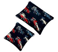 Cool Racing Cars - Bolsa de cosméticos de bolsillo, impermeable, sin cremallera, cierre automático, mini almacenamiento de viaje para auriculares y joyas, Multi 01., 7.1x5.8 inch/4.7x4.5 inch
