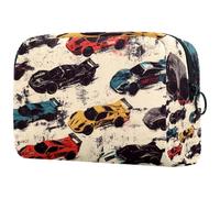 Cool Racing Cars - Bolsa de cosméticos para mujer, neceser de viaje, bolsa organizadora de maquillaje con cremallera, multicolor, 18.5x7.5x13cm/7.3x3x5.1in, Neceser