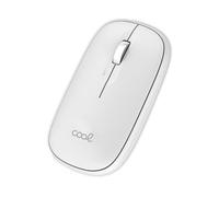 Cool Ratón Inalámbrico Slim Silencioso 2 en 1 (Bluetooth + Adap. USB) Blanco