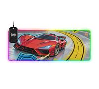 Cool Red - Alfombrilla de ratón grande para escritorio, diseño de coche deportivo, color rojo