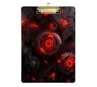Cool Red and Black Gear Organizer Portapapeles duro para enfermería comercio Quest tamaño 9 x 12