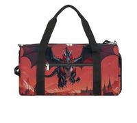 Cool Red Black Dragon - Bolsa de gimnasio para hombres y mujeres, impermeable, bolsa de lona grande para viajes y entrenamiento