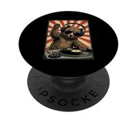 Cool Retro Bear DJ Funny Bears Música Hombres Mujeres niños PopSockets PopGrip Adhesivo