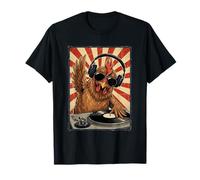 Cool Retro Chicken DJ Funny Rooster Music Hombres Mujeres Camiseta