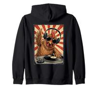 Cool Retro Chicken DJ Funny Rooster Music Hombres Mujeres Sudadera con Capucha