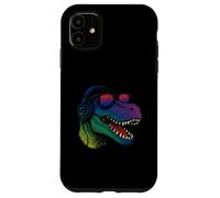 Cool Retro T-Rex Dino con auriculares Carcasa para iPhone 11