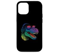 Cool Retro T-Rex Dino con auriculares Carcasa para iPhone 12/12 Pro