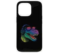 Cool Retro T-Rex Dino con auriculares Carcasa para iPhone 13 Pro