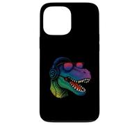 Cool Retro T-Rex Dino con auriculares Carcasa para iPhone 13 Pro Max