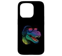 Cool Retro T-Rex Dino con auriculares Carcasa para iPhone 15 Pro