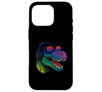 Cool Retro T-Rex Dino con auriculares Carcasa para iPhone 16 Pro
