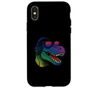 Cool Retro T-Rex Dino con auriculares Carcasa para iPhone X/XS