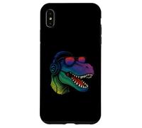 Cool Retro T-Rex Dino con auriculares Carcasa para iPhone XS Max