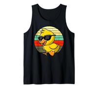 Cool Retro Yellow Duck in Sunglasses 70s 80s 90s Funny Duck Camiseta sin Mangas