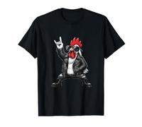 Cool Rock and Roll Gallo en Chaqueta de Cuero Arte Camiseta gráfica económica