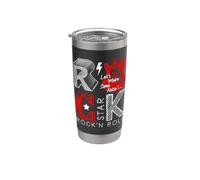 Cool Rock and Roll Star, I Love Rock Loud Music, Rock & Roll Vaso térmico de acero inoxidable de doble pared
