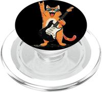 Cool Rock Cat, Divertido diseño de Estilo Retro para Amantes de la música con Animales PopSockets PopGrip para MagSafe