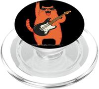 Cool Rock Cat Tocando la Guitarra Divertido diseño Entusiasta de la música PopSockets PopGrip para MagSafe