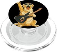 Cool Rock Dog Golden Retriever Music Lover Ilustración PopSockets PopGrip para MagSafe